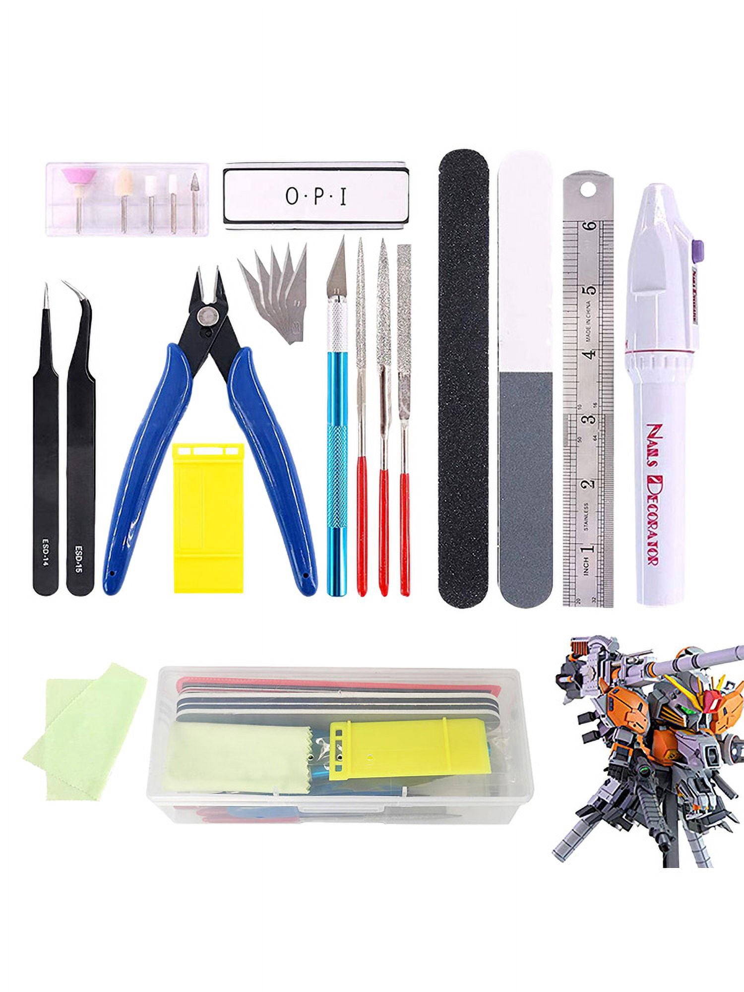 Model Tool Kit, 24 Pieces Miniature Tools Model Kit, Modeling Tools, Model Kits With Box For Buildings, Airplanes, Cars, Robots, Cartoons