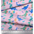 thumbnail image 3 of Soimoi Pink Poly Georgette Fabric Balloon & Dinosaur Kids Fabric Prints By Yard 52 Inch Wide, 3 of 3