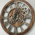 thumbnail image 5 of THE GEARS CLOCK Wall Clock with Real Moving Gears AM-LI_ 24 in Round Vintage-Brown, 5 of 8