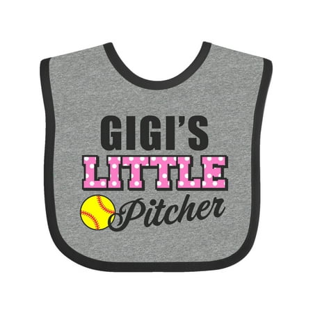 

Inktastic Gigis Little Pitcher Softball Gift Baby Girl Bib