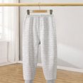 thumbnail image 2 of SGFCWSX Kids Pants Boys Girls Striped Jogger Pants Soft Cotton Comfy Lounge Trousers for Daily Activewear Gray Size 6M, 2 of 6