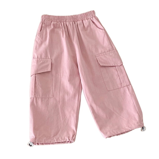 Niños Sweatpants Niñas Color Sólido Elástico de la Cintura Lateral Bolsillo Pantalones Delgados, Pantalones de Niños Niñas Deportes Largas