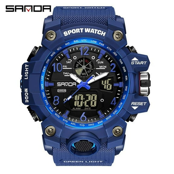 EXPLOJOY Dual Display Sports Watch – Waterproof, Luminous Dial, Multifunctional Digital Interface