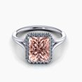 thumbnail image 4 of 2.00 carat Emerald Cut Real Morganite Bridal Set with Moissanite with 18k Gold Plating, 4 of 4