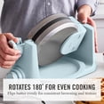 thumbnail image 2 of Martha Stewart Rotating Waffle Maker, 180° Flip, Ceramic Nonstick, Sky Blue, 2 of 5