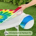 thumbnail image 5 of Colorful Tie Dye Mandala Pattern Round Fitted Tablecloth with Elastic Edge,Dining Table Cover Waterproof,Outdoor Round Tablecloth for Camping,Dining,Indoor and Outdoor, 5 of 7