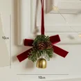 thumbnail image 3 of Nuevo colgante de Navidad, campana pequeña dorada, lazo de terciopelo rojo, árbol de Navidad, cono de pino, suministros de decoración de escena, colgante pequeño decorativo, 3 of 5