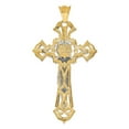 thumbnail image 5 of Auriga Fine Jewelry 14K Yellow Gold Two-Tone Gold Red Cubic Zirconia Crucifix Cross Pendant for Women (L -107 mm, W -60 mm), 5 of 6