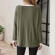 thumbnail image 3 of MHFRRA Camisetas Casuales para Mujer, Corte Holgado, Manga Larga, Cuello Redondo, Jersey Elegante y Cómodo, Ropa Informal para Uso Diario. Verde, 3 of 5