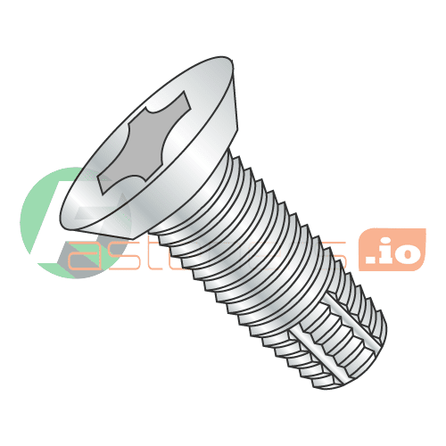 10-24 x 1/4" Type F Thread Cutting Screws / Phillips / Flat Undercut Head / Steel / Zinc (Quantity: 10,000 pcs)