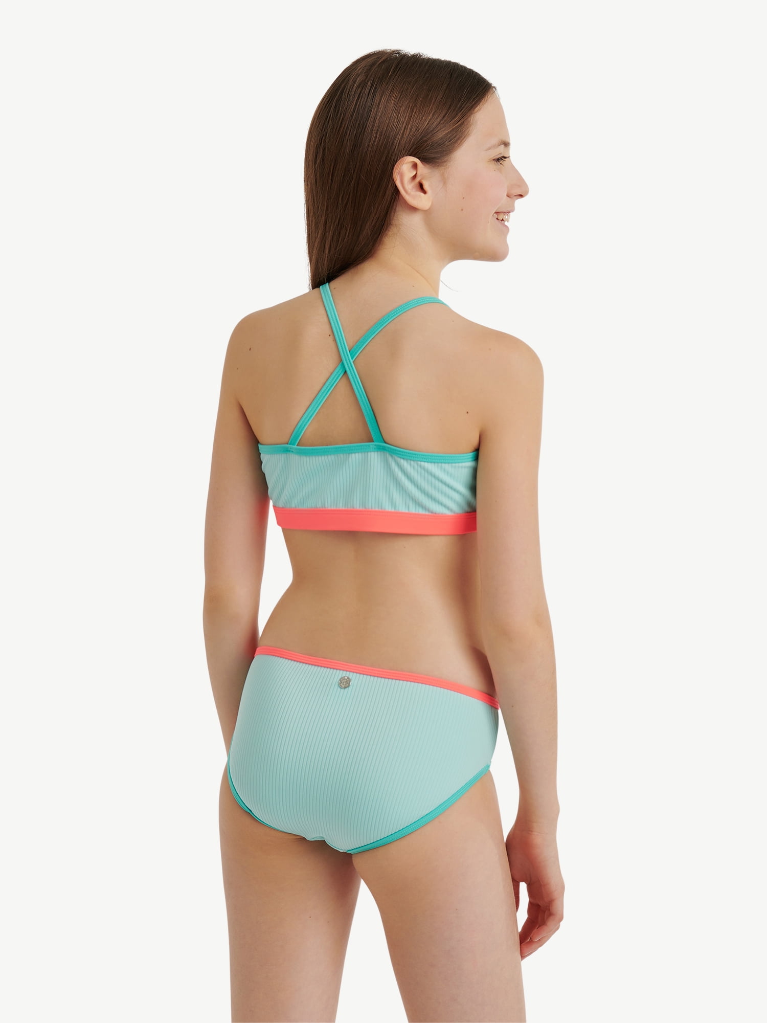 Justice Girls Two-Piece Bikini with Cross Back Straps, Sizes 5-18