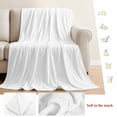thumbnail image 5 of White Blanket Soft Cozy Warm Throw Blanket for Couch, Plush Fuzzy Flannel Fleece Blankets for Sofa, Modern Minimalist Pure Soild Color Bed Blankets Lightweight Gifts for Women, 40"x50", 5 of 9