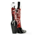 thumbnail image 3 of Ferwind Women's Cowgirl Boots Crocodile Accent Mid-Calf Embroidery Pull On Adult Red  8, 3 of 7