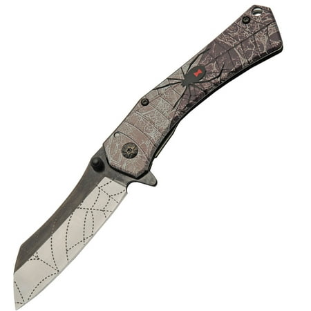 SZCO 300582 Widow s Web 3.25 Stainless Blade Folding Knife