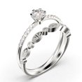 thumbnail image 3 of Dazzling Minimalist 1.05 Carat Round Cut Diamond Moissanite Affordable Engagement Ring, Wedding Ring in 925 Sterling Silver With 18k White Gold Plating, Bridal Set, Matching Band, 3 of 4
