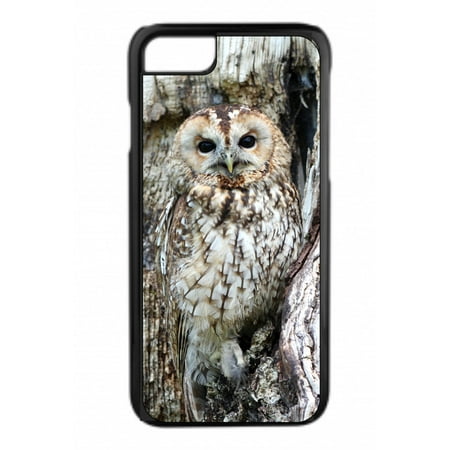 Eastern Screech Owl Camoflauge Design Protective Durable Tough Black Plastic Overcase + Hard Rubber Lining Phone Case That Is Compatible with the Apple iPhone