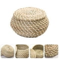 thumbnail image 5 of Monyance woven basket Small Round Woven Straw Fruit Vegetable Storage Basket with Lids(7.48X4.33X3.94Inches), 5 of 10