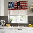 thumbnail image 5 of 2 Pack Valances for Windows, American Flag Window Valances for Living Room/Bedroom/Bathroom, Blue Red USA Flag Retro Hockey Light Filtering Kitchen Curtain Valance Window Treatment 42"W x18" L, 5 of 9
