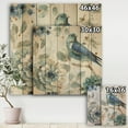 thumbnail image 3 of Designart 'Watercolor Indigold Lovely bird II' Farmhouse Print on Natural Pine Wood, 3 of 3