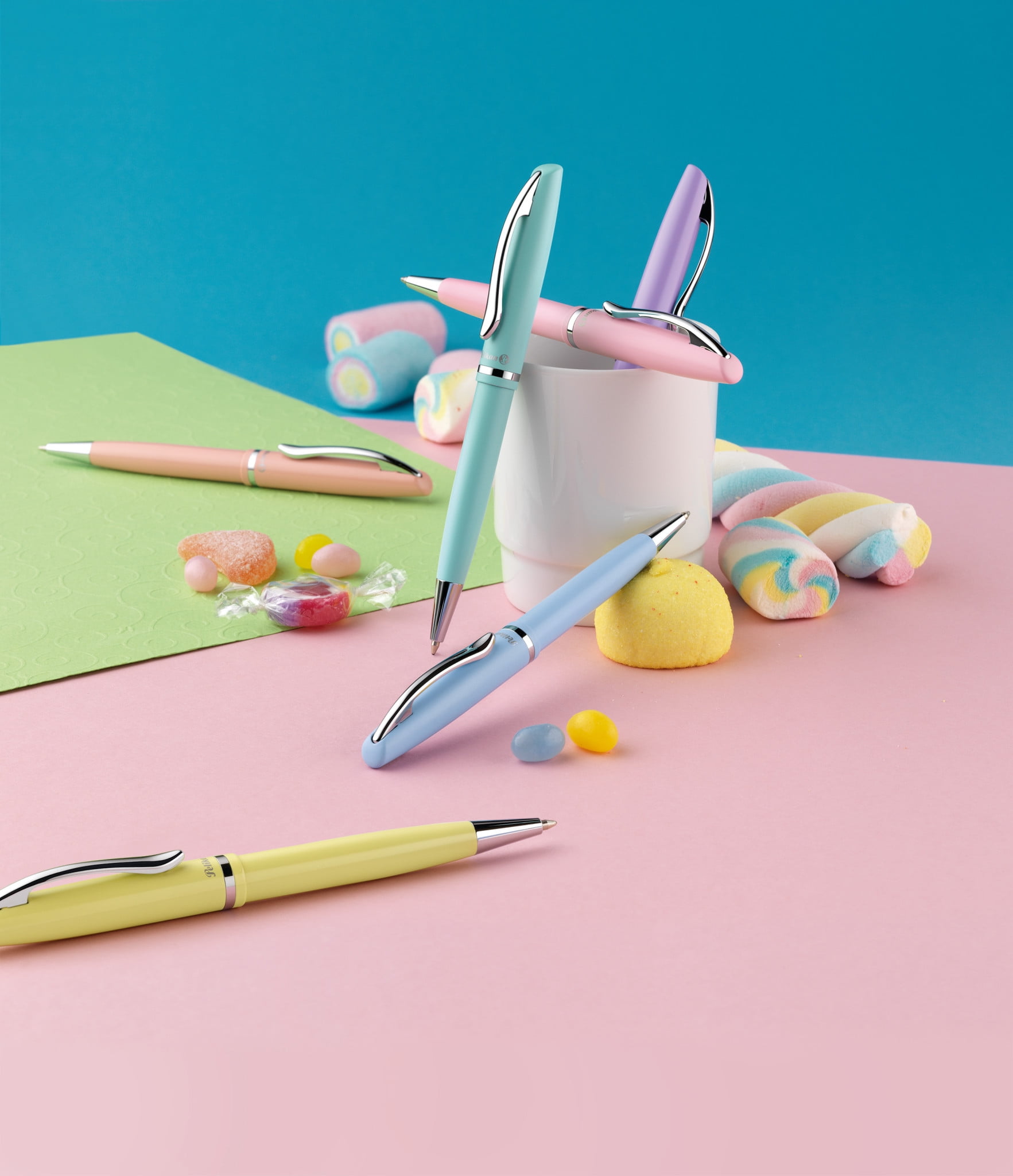 Pelikan Jazz Pastel Ballpoint Pen with Medium Point, Blue Ink Refill, Pink, Boxed, 1 Each (812658)
