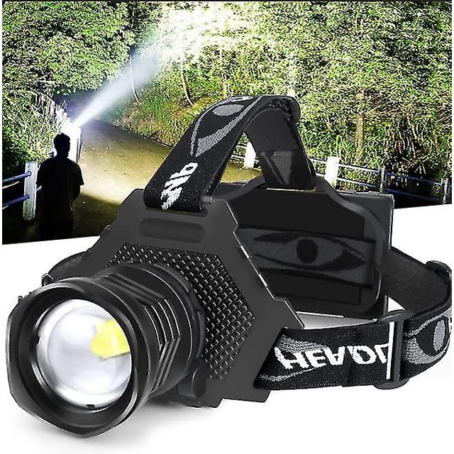 Linterna Frontal Led Recargable Por Usb, Lámpara Frontal Xhp70 Super Brillante 90000 Lúmenes Altos Con 5 Modos, Baterías Incluidas, Faro Impermeable Con Zoom Para Campamento
