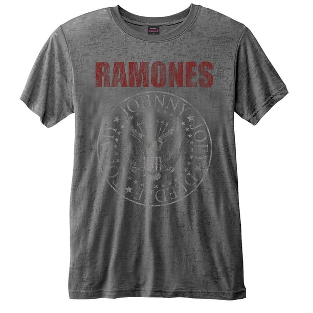 Ramones - Camiseta Presidential Seal Burnout para Adultos Unisex (Gris Carbón)