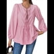 thumbnail image 2 of Blusa Holgada con Cuello en V y Mangas Abullonadas con Cordones para Mujer, Estilo Y2K, Ropa de Verano. Melocotón M, 2 of 8