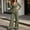Army Green, variant on Womens 2 Piece Pant Suit Dressy Casual Lapel Single Button Long Sleeve Blazer High Waist Wide Leg Trousers Formal Matching Set for Business Work Office