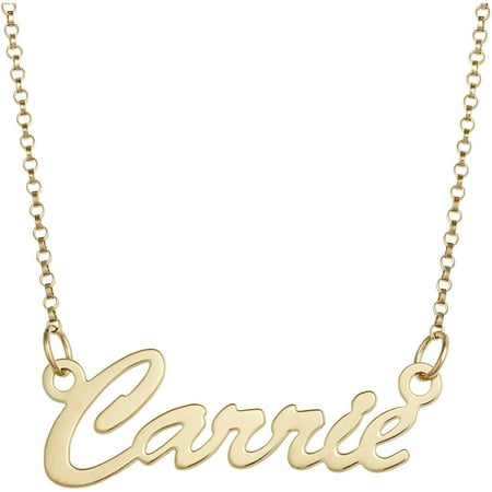 Personalized Women's 14kt Gold over Sterling Hollywood Script Nameplate Necklace, 18