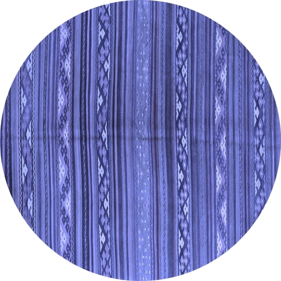 Ahgly Company Indoor Round Southwestern Blue Country Area Rugs, 4' Round