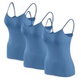 thumbnail image 3 of WREESH Womens Camisole 3Pc Sports Bra Wirefree Padded Medium Support Yoga Bras Gym Running Workout Tank Tops for Workout Sleeping Traveling Blue, 3 of 5