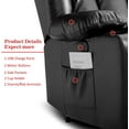 thumbnail image 6 of BALICHUN Large Power Lift Recliner Chair with Massage and Heat for Elderly, Overstuffed Wide Recliners, Breathable Leather with Breathable microporous, USB Ports, 2 Cup Holders (Black), 6 of 9
