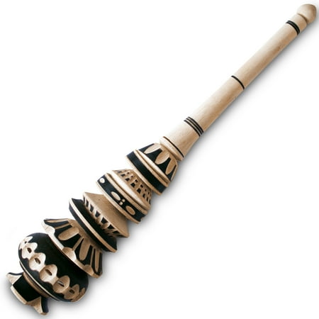 

Authentic Artisanal Mexican Molinillo Hot Chocolate Frother (Large) - Handmade Premium Mexican Hot Chocolate Wooden Whisk by Globe Rocket