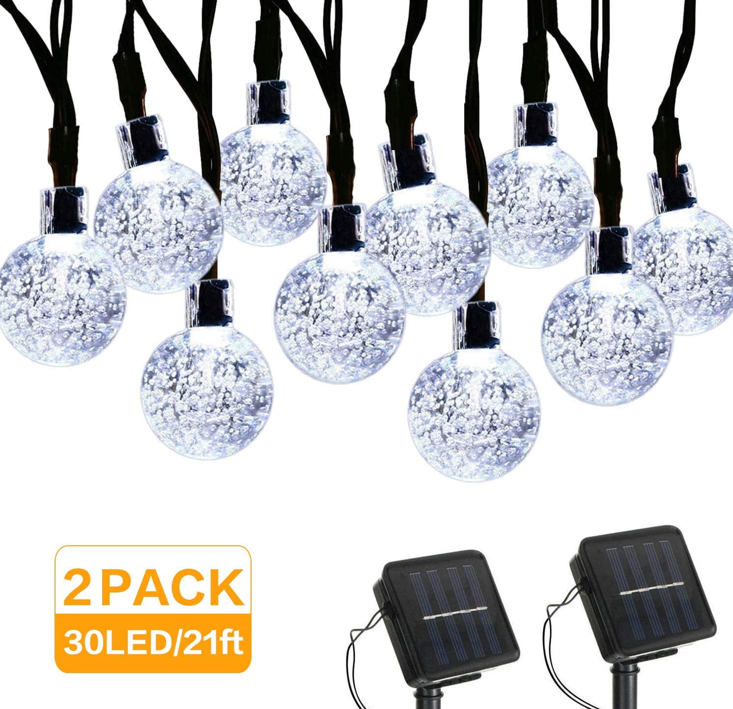 Solar String Lights Outdoor 21 ft 30 LED Solar Powered String Lights