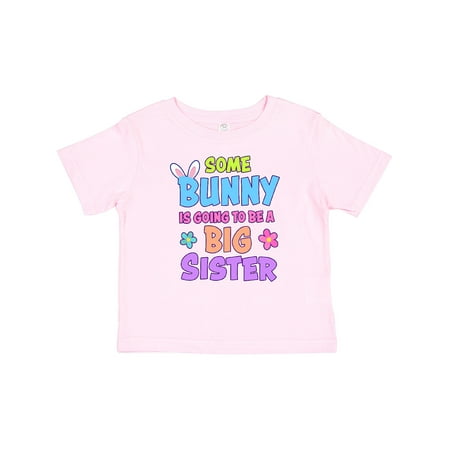 

Inktastic Some Bunny is Going to Be a Big Sister with Bunny Ears and Flowers Gift Baby Girl T-Shirt