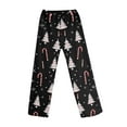 thumbnail image 4 of WTOBBY Women's Festive Christmas Pattern Pajama Pants with Elastic Waist - Holiday Themed Sleepwear for Comfortable Home Lounge Wear - Straight Leg Comfortable Fit,Black L, 4 of 8