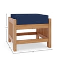 thumbnail image 5 of Curated Maison Sylvie Teak Outdoor Ottoman with True Blue Cushions, 5 of 5