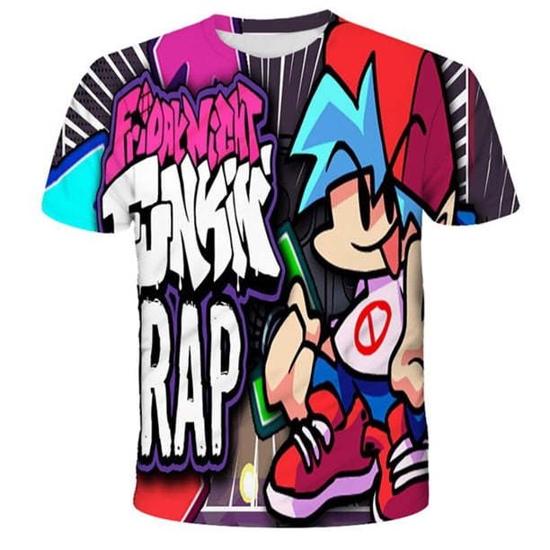 6M-14T Kids Fridany Night Funkin Camisetas Verano Niños Niños Niñas Ropa Camisetas de manga corta Camisetas Casual Loose Children's T Shirts10T Gao Jinjia LED