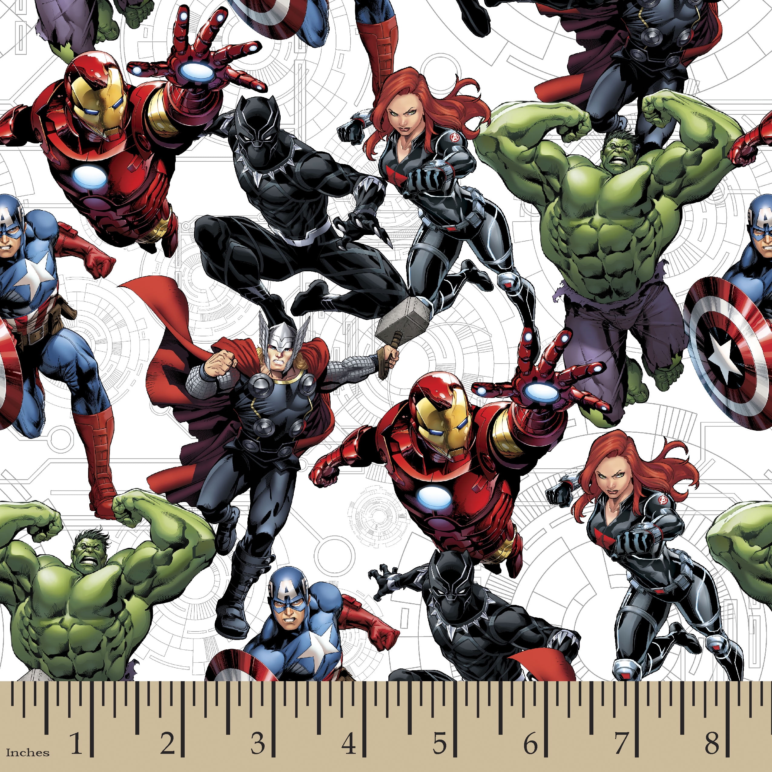 SALE 100% Cotton Fabric Marvel Comics The Avengers Thor Comic Book Strip