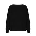 thumbnail image 5 of SuTry Womens Sweaters Long Sleeved Round Neck Knitted Sweater Pullover Solid Color Tops Fall Sweaters for Women(Black,XL), 5 of 8