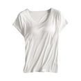 thumbnail image 3 of Modal Padded T Shirt Women, Baberdicy Women's Padded Tank Tops Built in Bra Sleeveless Yoga Camisoles Casual Workout Undershirts One Piece Bra Base Top, Beige L, 3 of 7