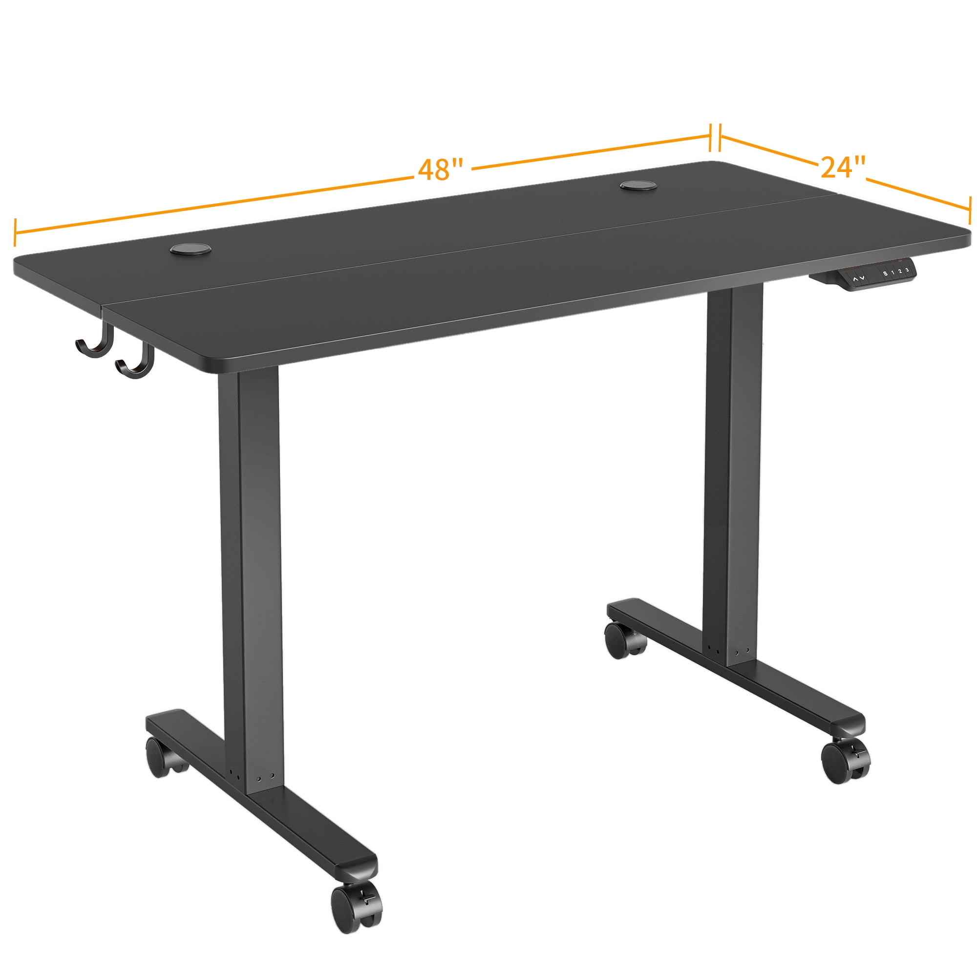 Cubiker 48 x 24 inch Standing Desk Height Adjustable Desk Home Office Electric Table, Black