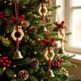 thumbnail image 4 of Qjidjing Christmas Tree Ornaments, Xmas Hanging Wind Chime Pendants with Red Bow, for Xmas Tree, Front Door, Car Interior Decor, 4 of 6