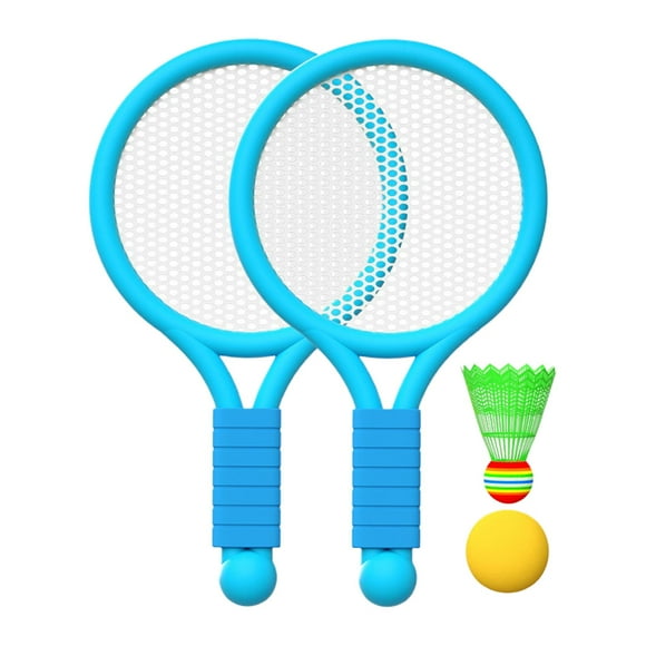 Colaxi Children Badminton Tennis Set Badminton Racket Portable Gift with Ball and Shuttlecock Tennis Racquets Tennis Racket for Yard Blue