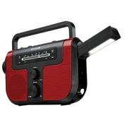 Weather-X WR383R Weather Band AM/FM Radio with LED Flashlight and Solar Charging