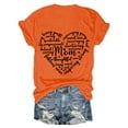thumbnail image 3 of Dorinao Mama Shirts for Women Short Sleeve Love Letter Printed Graphic Mom Tee Tops, Orange, L, 3 of 8