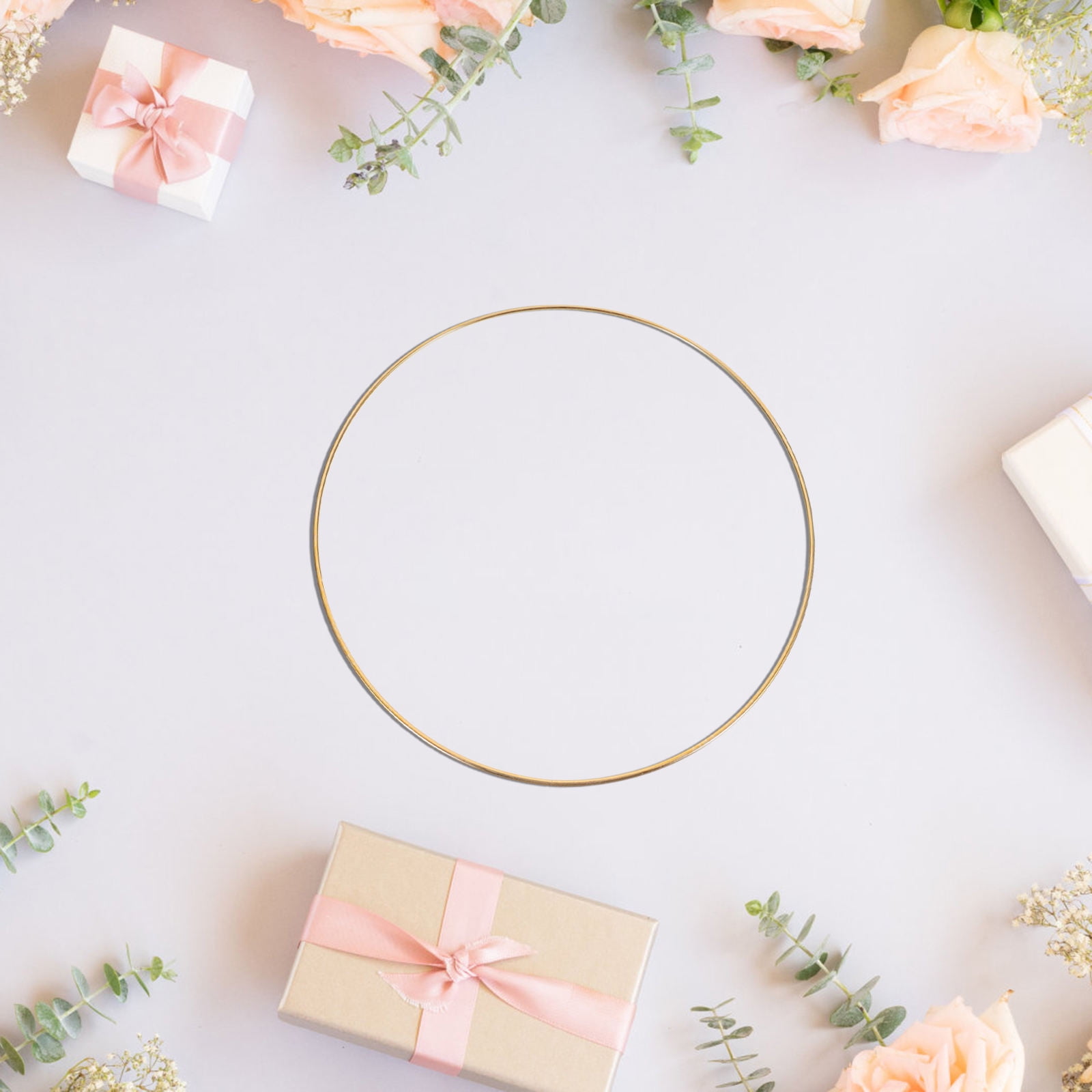 Luxshiny Set of 3 Golden Iron Wreath for Crafts, Dream Catcher, Floral Hoops, Macrame, and Home Decoration