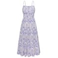 thumbnail image 1 of Vestido largo GRACE KARIN sin mangas con estampado floral azul blanco, 1 of 6