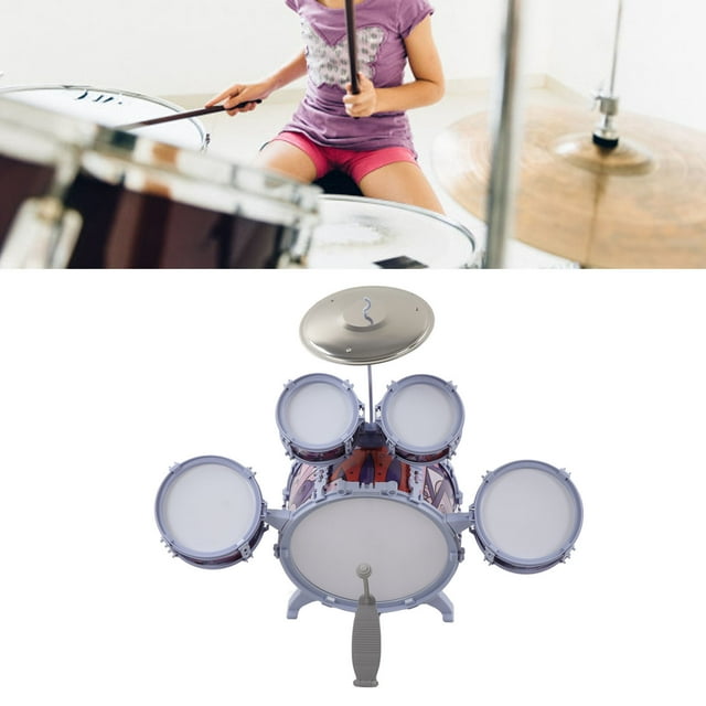 Children Drum Set, Kids Jazz Drum Set 6 Ear Structure Uniform Vibration for Music Learning
