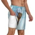 thumbnail image 3 of Picia Funny Cat Taking a Bath pattern Mens Swim Trunks with Compression Liner Stretch Beach Shorts Quick Dry with Zipper Pockets No-Chafing Board Shorts-X-Large, 3 of 9